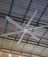Ventilateurs de plafond HVLS à grand volume d'air et faible bruit pour les zones commerciales de 3 m avec moteur PMSM de 0,3 kW et pales en aluminium