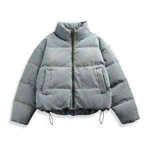 Cappotti in Denim da uomo con collo alto a forma di anatra bianco 50% lavato Vintage invernale - Product Image 3