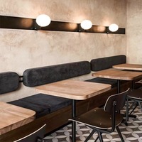 HUALIN Style moderne Café Bar Restaurant Table à manger en bois massif Chaise de salle à manger Canapé Combinaison de sièges à cartes