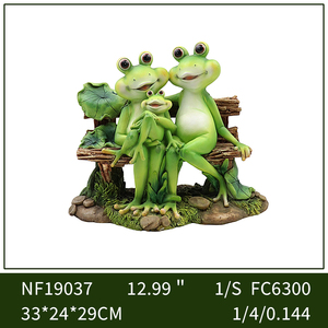 Statue de <span class=keywords><strong>Famille</strong></span> de Grenouilles en Résine sur Banc, Décoration de Jardin Résistante aux Intempéries pour Cour et Porche Chaleureux - Product Image 2