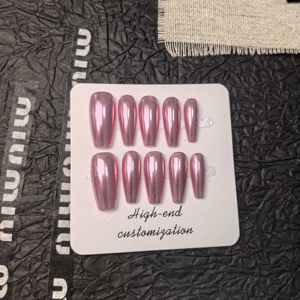 Usine En Gros De Mode Acrylique Presse sur Ongles À La Main De Luxe Bling Presse sur Ongles <span class=keywords><strong>Manucure</strong></span> Française sur 10 Pcs - Product Image 3