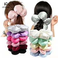 Pabrik IFOND Grosir Scrunchie Kuncir Rambut Ukuran Besar dengan Ikat Rambut Bunga Berlapis Modis MOQ Rendah untuk Wanita dan Remaja Putri
