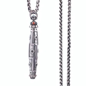 จี้สร้อยคอประดับลูกปัด Dzi เก้าตา สแตนเลสสตีล ลูกปัดเก้าตาแบบทิเบต เครื่องประดับแฟชั่น - Product Image 1