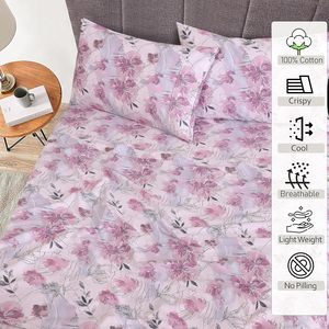 4 Mảnh cotton bedding Set làm mát <span class=keywords><strong>percale</strong></span> Sheets Breathable & bền tấm Set - Product Image 2