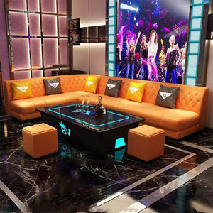 फैक्टरी मूल्य लॉबी होटल चमड़े के सोफे सीट बार रात क्लब टफ्टेड बूथ सीट वाले बूथ सीट पर बैठने वाले टीवी के आकार के सोफे सेट - Product Image 3