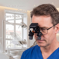 Sentmei 4x-6x Adjustable Ergonomic Dental Surgical Loupes with Wireless Headlight LED Light Class II 300-600mm Working Distance