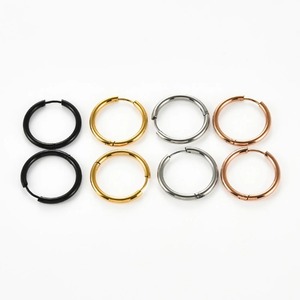 Aros de Acero Inoxidable Tipo Huggies de 10/12/14/16/18/20 mm, Aros Redondos Clásicos Minimalistas Multicolores, Joyería para Hombre y Mujer, Regalos - Product Image 3