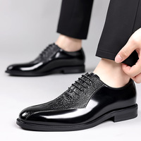 QLFashion hommes chaussures été nouveau motif Alligator britannique rétro affaires robe réel marié mariage