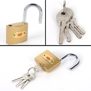 Candado de Seguridad Imitación Cobre 32mm 38mm 50mm 63mm con Bloqueo de Palanca Única para Uso Doméstico, Cuerpo Rectangular de Hierro - Product Image 4