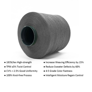Trung Quốc Sợi Các Nhà Sản Xuất Tùy Chỉnh 28S/2 Viscose <span class=keywords><strong>Nylon</strong></span> Polyester Pha Trộn Dệt Sợi Hilo Nguyên Màu Trắng Nhuộm Hilos Vpn Core Spun Sợi - Product Image 2