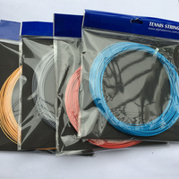 Corde de rechange de raquette de tennis de type joint en bambou, ficelle de logo personnalisé de couleur pure, ficelle de rechange de raquette dure durable en polyester,