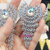 Nouvelle Arrivée 2025 – Dentelle à Chaîne de Diamants Cousue Main DIY de 4,5 Mètres, Garniture de Scène en Strass, Type Franges, En Stock