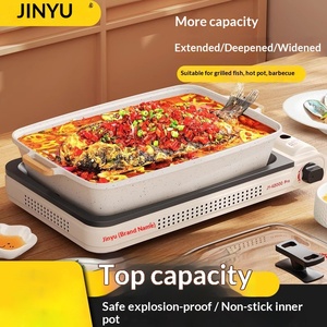 Four à poisson grillé Jin Yu <span class=keywords><strong>Kaishi</strong></span>, modèle commercial Kas, portable d'extérieur, avec pot spécialisé, compatible gaz domestique, pour hot pot et grillades - Product Image 2