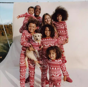 Anne Baba Bebek Kız Bebek Erkek Bebek Yeni Yıl Anne Kızı Pamuklu Aile Noel Pijamaları - Product Image 1
