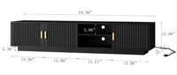 Meuble TV LED pour TV 80 pouces Mid Century Media Entertainment Center avec lumières LED Console TV moderne pour le salon