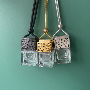 Botol kaca Diffuser, stok besar 8ml klip ventilasi persegi otomatis minyak esensial parfum udara mobil - Product Image 6