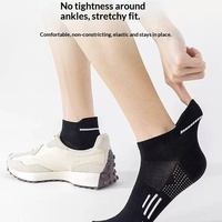 Chaussettes de sport professionnelles pour cheville, fines en maille d'été, tricotées en polyester, pour hommes, course à pied, marathon, antidérapantes, protection du talon, type bateau