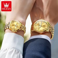 OLEVS 6702 nouveau Couple montres pour hommes femmes en acier inoxydable calendrier affaires luxe classiques amoureux automatique homme femme montre