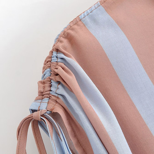 PB&ZA Donna Primavera/Estate 2026 Camicette Senza Maniche Nuova Moda Top a Righe <span class=keywords><strong>con</strong></span> <span class=keywords><strong>Cintura</strong></span> Camicie Casual Vintage da Donna Top Chic - Product Image 6