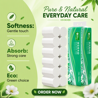 Papier toilette en pâte de bois écologique, résistant et doux pour la peau, rouleaux géants sans mandrin, vente en gros