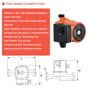 Pompe de suralimentation à pression d'eau à trois vitesses pompes de circulation domestiques pompe à eau de lave-linge domestique pour système de chauffage chauffage - Product Image 3
