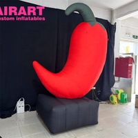 3m de haut taille sur mesure activité décoration gonflable piment rouge, grand ballon gonflable poivron rouge pour la publicité