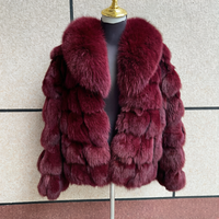 Manteau en fourrure de renard véritable avec col pour femme, mode hiver, élégant et naturel, veste en cuir et fourrure véritable