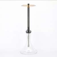 Ensemble complet de chicha miniature portable en métal dans un coffret cadeau avec un grand filtre à fumée en verre pour bar, KTV, boîte de nuit, design moderne en miroir