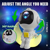 Proyector de Galaxia Astronauta 2026 con 8 Efectos de Iluminación, Control Remoto, Lámpara de Proyección LED de Luna y Estrellas para Niños, Regalo para Dormitorio