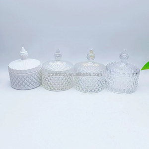 Luxury Home Wedding <strong>Decoration</strong> Crystal Glass Candle <strong>Jars</strong> for Candle Holder Containers Vessels With Lids - Product Image 4