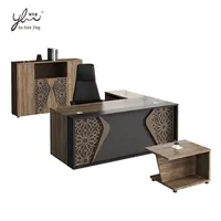 PDG patron Table de direction Bureau ordinateur Table Design Bureau de direction Bureau moderne en forme de L Bâtiment moderne en bois blanc de haute technologie