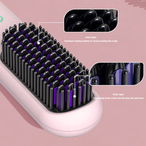 KV professionnel 9600mAh Mini sans fil USB et DC Charge Portable fer à lisser peigne cheveux raides attelle avec affichage LED - Product Image 5