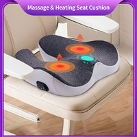 Coussin de massage en mousse à mémoire de forme chauffant, écologique, lavable, certifié OEKO-TEX, 100% polyester, en forme de U, pour chaise, soulagement des douleurs dorsales