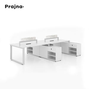 MFC <strong>MDF</strong> L Shape Corner Financial Custom Made Workstation <strong>Computer</strong> <strong>Table</strong> 2 Person 4 Person with Cabinet - Product Image 5