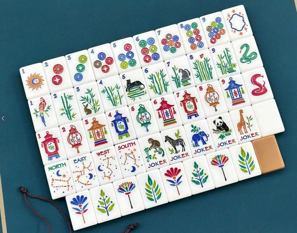American Mahjong Tiles Modern Style Zebra Panda Luxurious Acrylic ...
