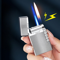 Briquet à double flamme DEBANG, briquet torche directe, briquet à flamme ouverte, briquet à cigare, briquet à cigarettes, alliage de zinc, 2 allumages, haute qualité