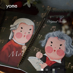 Nuevo Libro de Partituras de Piano Desmontable Tamaño A4, Diseño de Músico de Dibujos Animados, Clip de Partituras Modificable Específico para Piano, Instrumentos, Papelería - Product Image 3