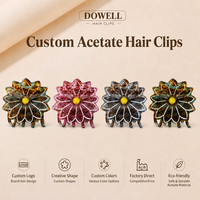 Jepit Rambut Akrilik Bunga Daisy Besar DOWELL, Buatan Tangan, Elegan, Trendi, Aksesoris Rambut untuk Penggunaan Sehari-hari Wanita Eropa Amerika