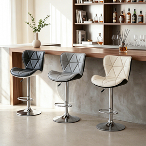 <span class=keywords><strong>Blanco</strong></span> moderno de Metal cromado barra sillas de estilo para la <span class=keywords><strong>cocina</strong></span> de uso comercial barra giratoria <span class=keywords><strong>taburete</strong></span> - Product Image 1