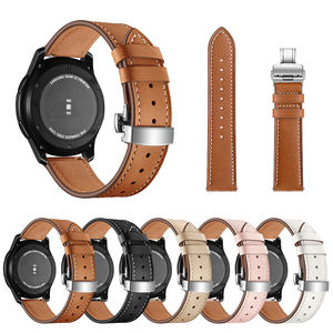 Tschick-Correa de cuero genuino de 20mm y 22mm para <span class=keywords><strong>reloj</strong></span> inteligente Samsung Galaxy Active2, correa de hebilla de mariposa para <span class=keywords><strong>reloj</strong></span> inteligente <span class=keywords><strong>Amazfit</strong></span> <span class=keywords><strong>GTS</strong></span> Gear S3 de 42mm - Product Image 4