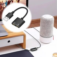 Adaptateur audio USB, interface carte son externe USB vers microphone 3,5 mm pour PC, ordinateur portable, haut-parleur, PS4, écouteurs, micro USB audio