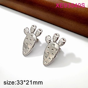 Wholesale Bulk 316L Stainless Steel 14k 18k Pvd Gold Plated High Quality Jewelry Fashion <b>Stud</b> Cactus Earrings for Women - Product Image 6
