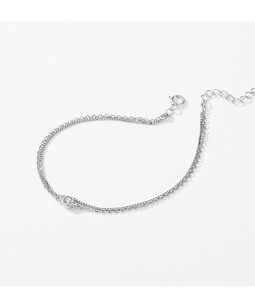 S925 Silver Minimalist Chain <b>Bracelet</b> With Round Diamond Bezel Setting Unisex Everyday Wear women's fashion - Product Image 6