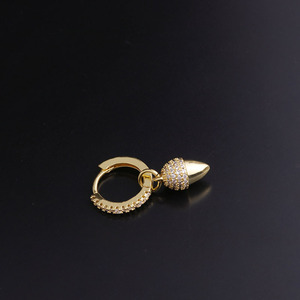 नए प्रकार सोने जेड लटकना Huggie घेरा कान की बाली पार कील स्टार खोपड़ी आकर्षण घेरा Cartilge बाली पालि भेदी गहने - Product Image 2