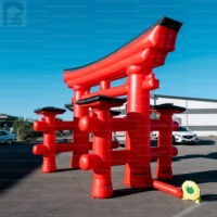 Arche publicitaire géante gonflable rouge en forme de portail Torii, culture japonaise, pour événements thématiques, festivals, fêtes, rues, carnavals et expositions