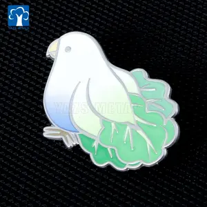 promotional dedicate custom logo uv print lapel pin personalized bird metal pins soft enamel and uv printing