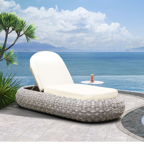 Ocio moderno blanco esponja ratán chaise lounge al aire libre playa <span class=keywords><strong>alquiler</strong></span> patio <span class=keywords><strong>piscina</strong></span> tumbonas - Product Image 2