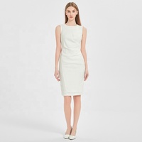 Robe de Bureau Formelle Sans Manches Meilleure Vente pour Femme d'Affaires, Mode Carrière Élégante avec Fronces