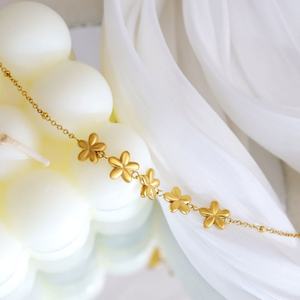 Tarnish Free Waterproof Cute 316l Stainless Steel Jewlery <b>14k</b> 18k <b>Gold</b> Plated Flower <b>Bracelet</b> Dainty for Women - Product Image 3