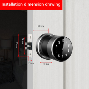Aiendi TTLOCK Ball Lock <span class=keywords><strong>Digital</strong></span> Electric Smart Fingerprint Password Key Knob Aluminium Alloy Kayu untuk Single Latch Mudah - Product Image 4